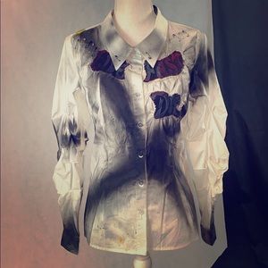 Live Fast, Die punk cotton seditionary button down shirt